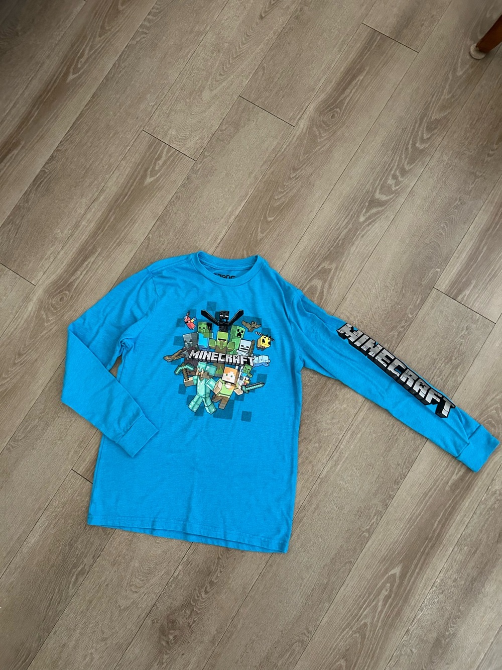 Mine Craft Boys Blue Shirt